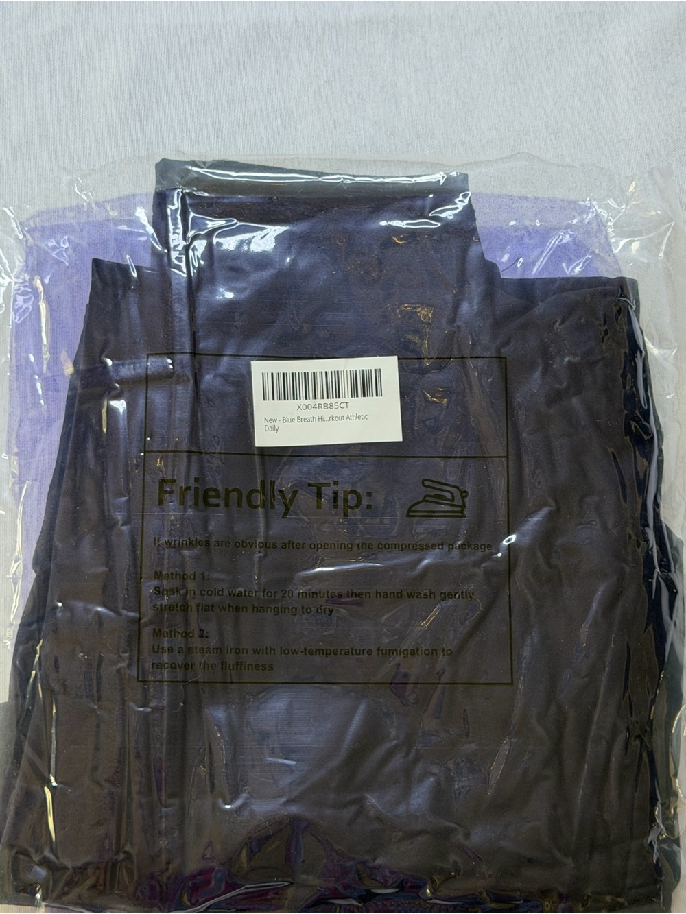 New Blue Breath Black High Waisted Athletic Leggings XL Pockets